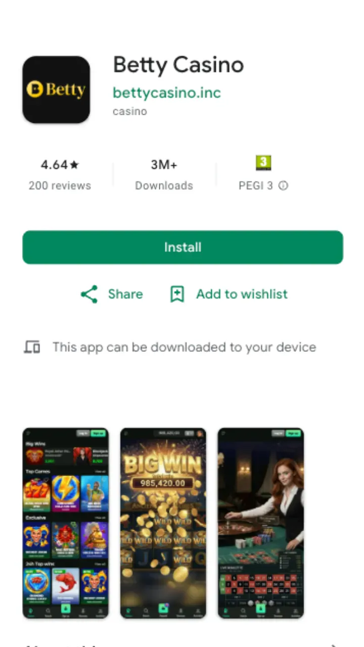 Betty Casino app